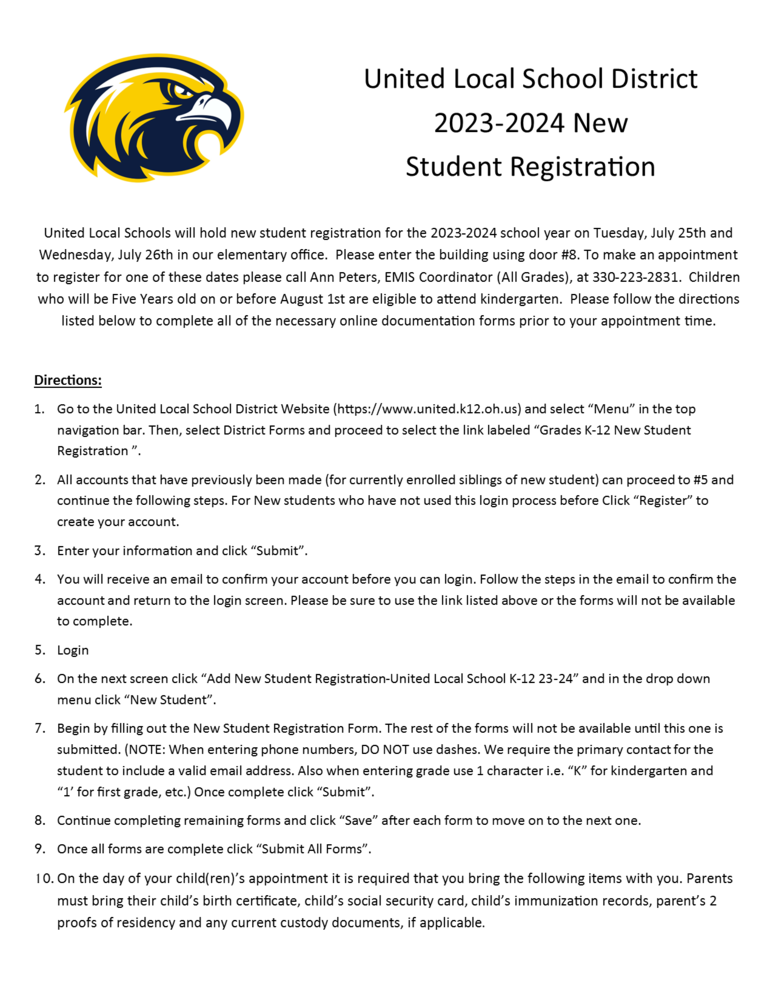 New Student Registration 23-24