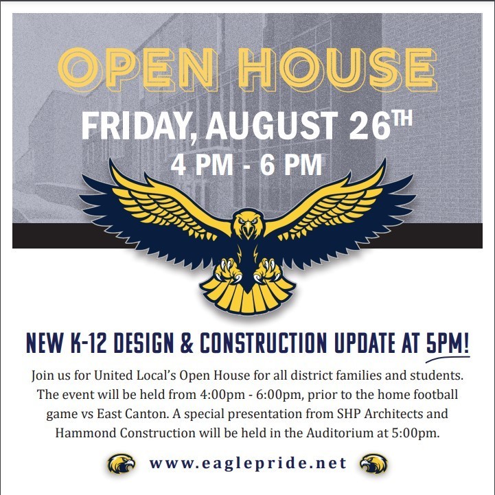 Open House Friday, August 26th 4pm- 6 pm