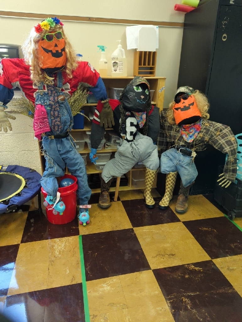 our completed scarecrows!