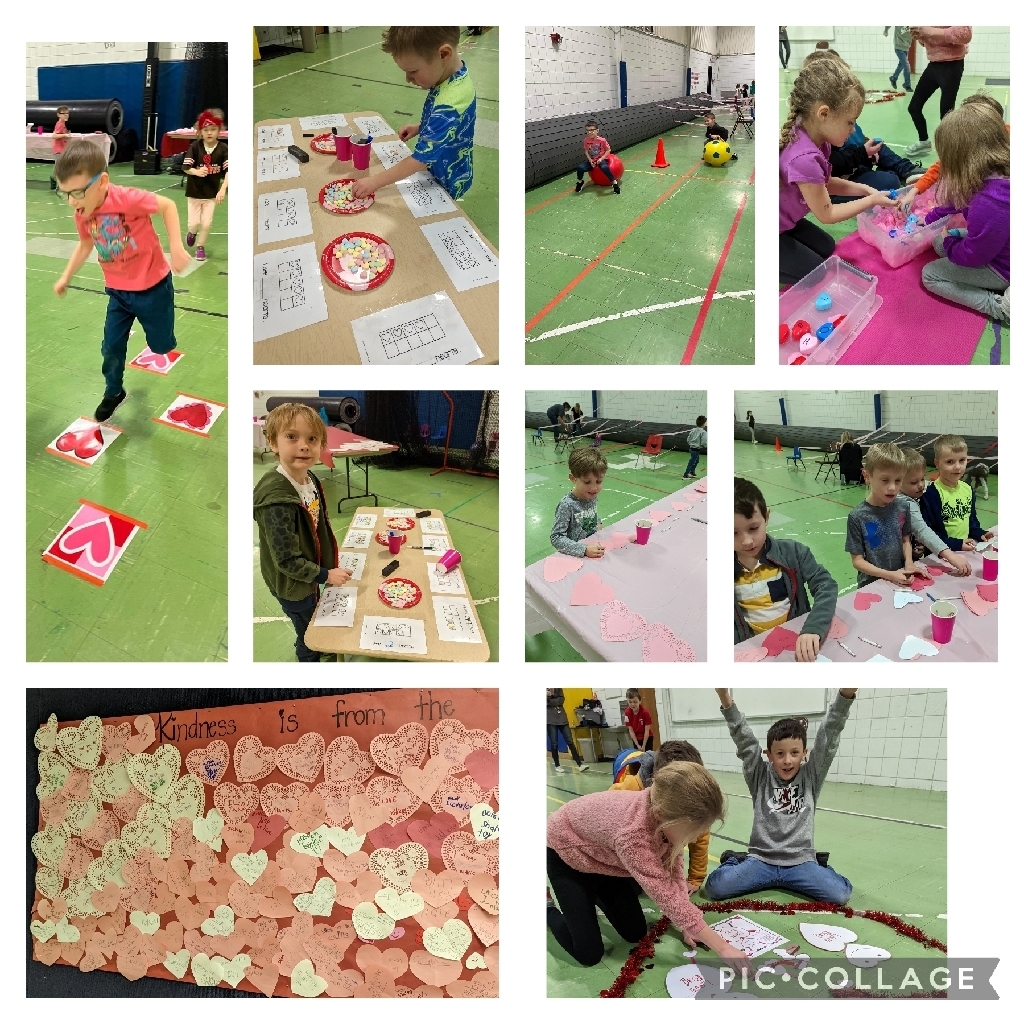 Hopping on one foot path, "love bug" building a person, kindness poster, tens frame conversation hearts, matching upper and lowercase letters!
