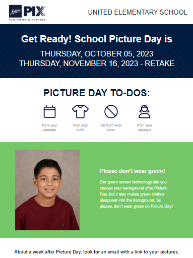 Elementary Picture Day 10/5/2023